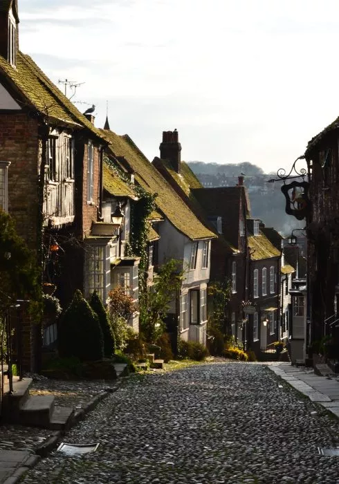 The cobbled streets of Rye in Sussex, a popular place for weekend breaks.
