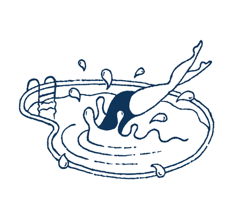 pads with pools illustration