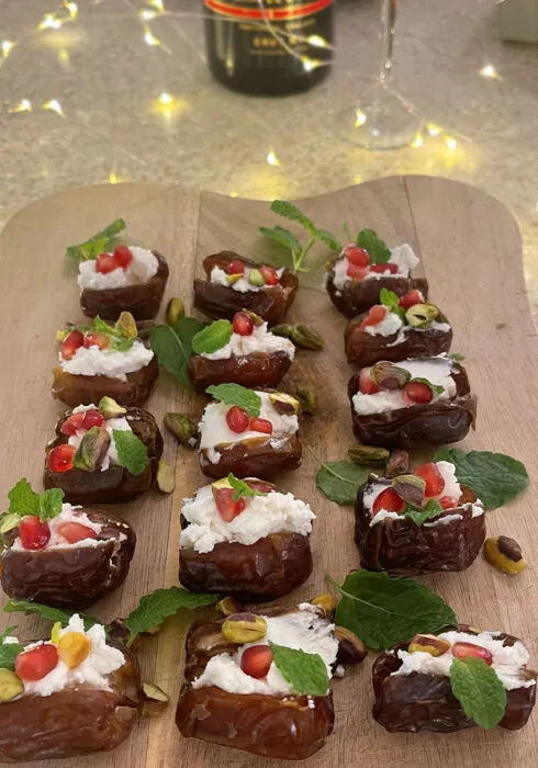 Stuffed Dates Recipe, Christmas canapés