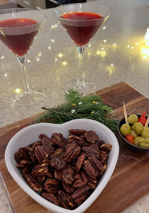 Sticky Pecan Canapés Recipe, Christmas canapés