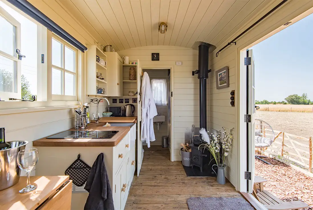 inside a shepherds hut