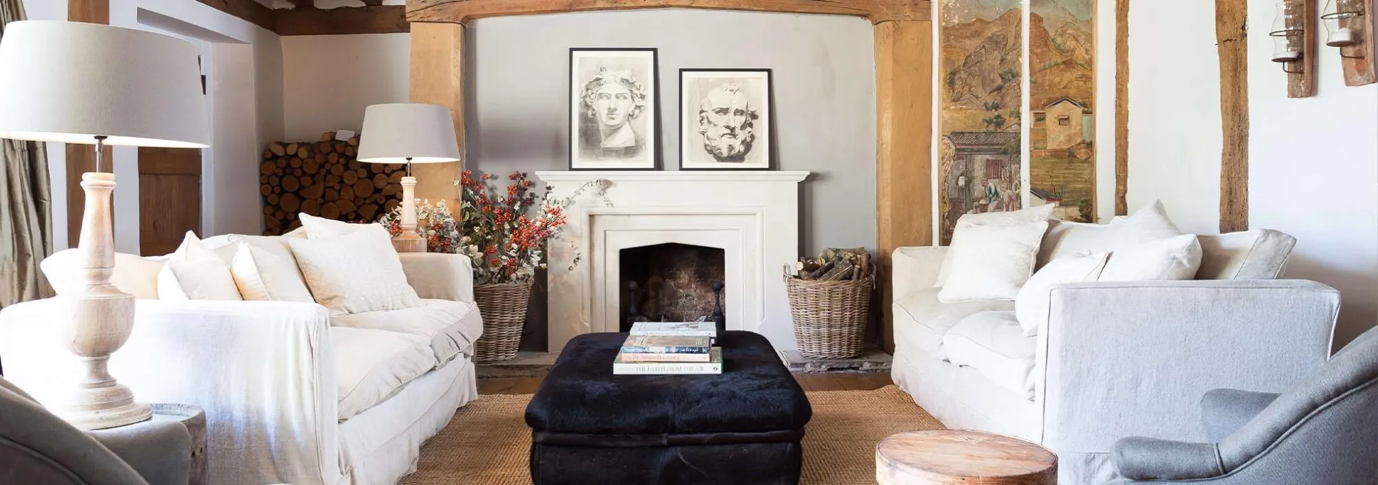 The cosy living room of Dormestone Farm, a countryside holiday home