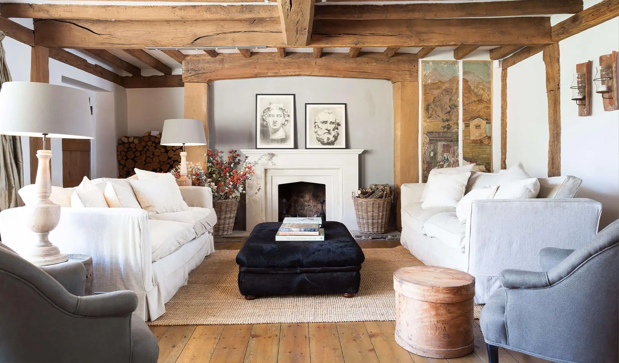 The cosy living room of Dormestone Farm, a countryside holiday home
