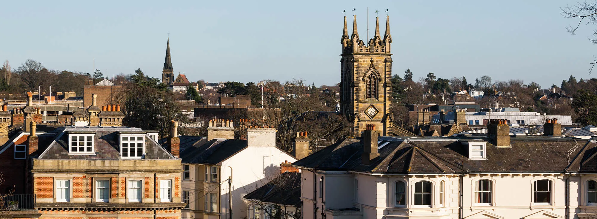 A photo of the church and houses in Tunbridge Wells, Kent a great place for shopping and eating.