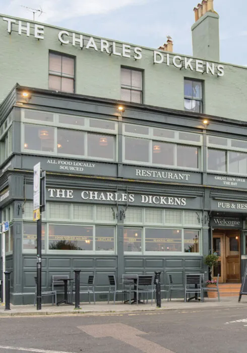 The outside of The Charles Dickens, a pub and restaurant in Broadstairs.