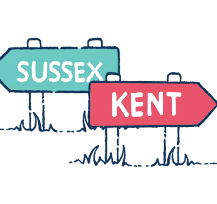 illustration of Sussex and Kent sign posts