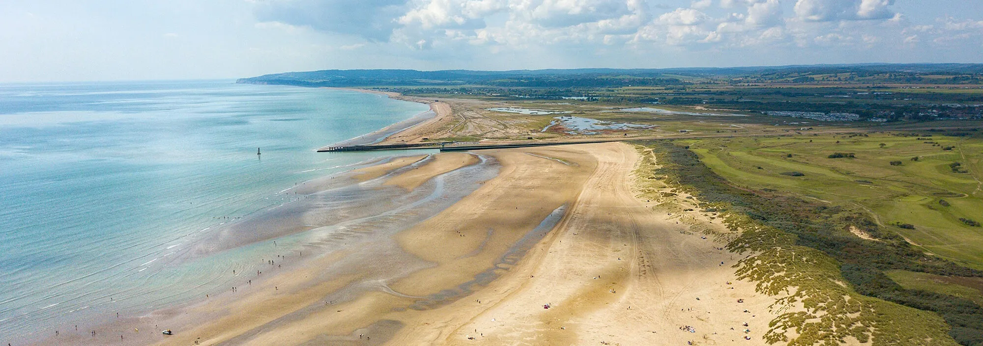 Drone photo of Camber Sands, near Winchelsea (photograph Chris Mitchell @spudmitchell on Unsplash)