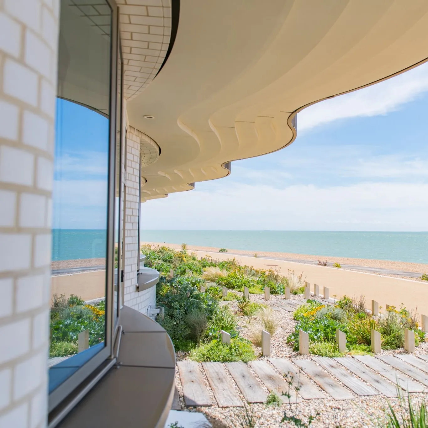 Entrance to The View at Shoreline, which overlooks Folkestone beach