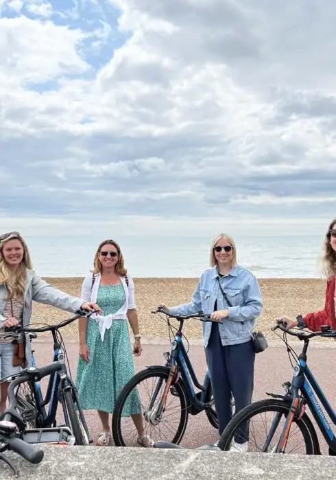 Bloom Stays Team using a local Bike Hire company along the Kent coast