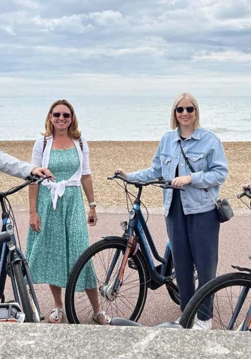Bloom Stays Team using a local Bike Hire company along the Kent coast